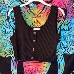 Xl Romwe black crop top